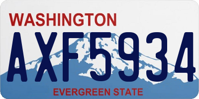WA license plate AXF5934