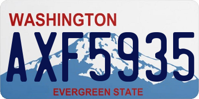 WA license plate AXF5935