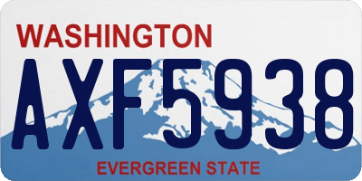 WA license plate AXF5938