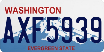 WA license plate AXF5939