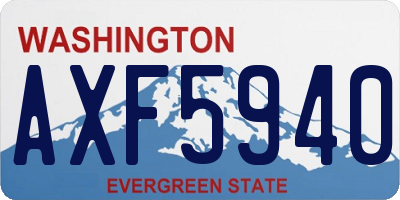 WA license plate AXF5940