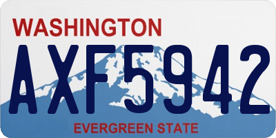 WA license plate AXF5942