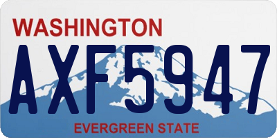 WA license plate AXF5947