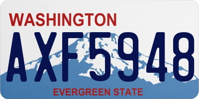 WA license plate AXF5948