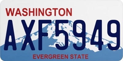 WA license plate AXF5949