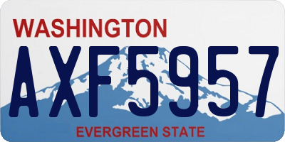 WA license plate AXF5957