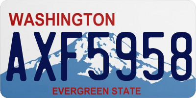 WA license plate AXF5958