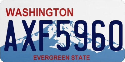 WA license plate AXF5960