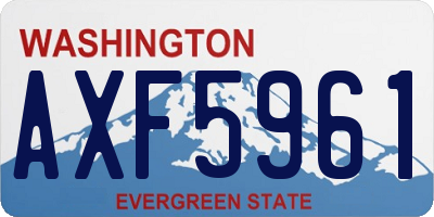 WA license plate AXF5961