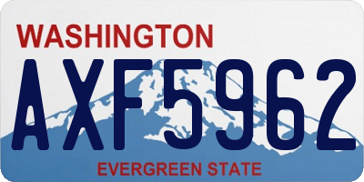 WA license plate AXF5962