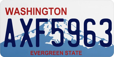 WA license plate AXF5963