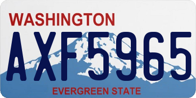 WA license plate AXF5965