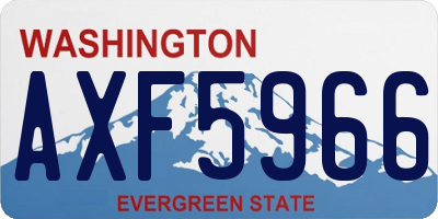 WA license plate AXF5966
