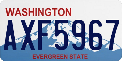 WA license plate AXF5967