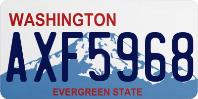 WA license plate AXF5968