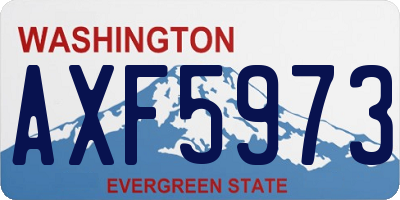 WA license plate AXF5973
