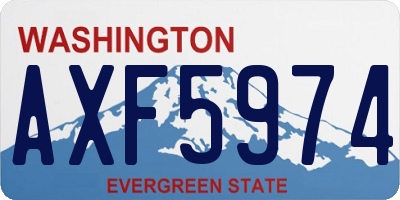 WA license plate AXF5974