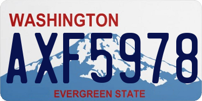 WA license plate AXF5978