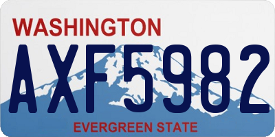 WA license plate AXF5982