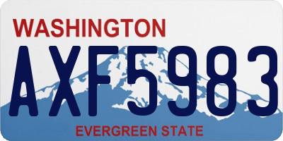 WA license plate AXF5983