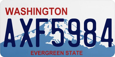 WA license plate AXF5984