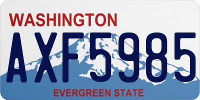 WA license plate AXF5985