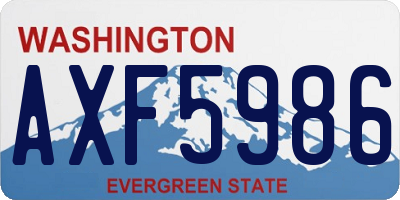 WA license plate AXF5986