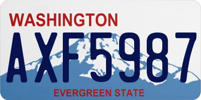 WA license plate AXF5987