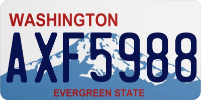 WA license plate AXF5988