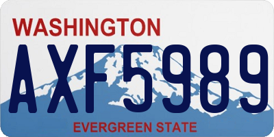 WA license plate AXF5989