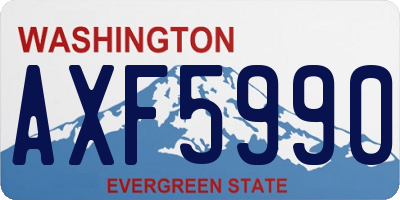 WA license plate AXF5990