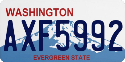 WA license plate AXF5992