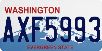 WA license plate AXF5993