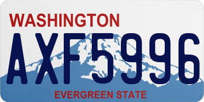 WA license plate AXF5996