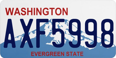WA license plate AXF5998