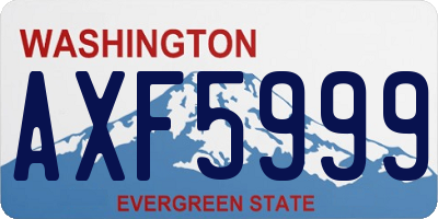 WA license plate AXF5999