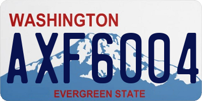 WA license plate AXF6004