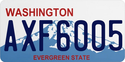 WA license plate AXF6005