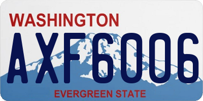 WA license plate AXF6006