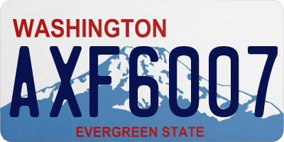 WA license plate AXF6007
