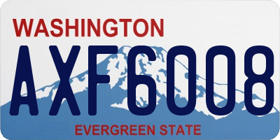 WA license plate AXF6008