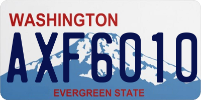 WA license plate AXF6010