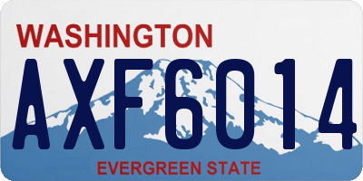 WA license plate AXF6014