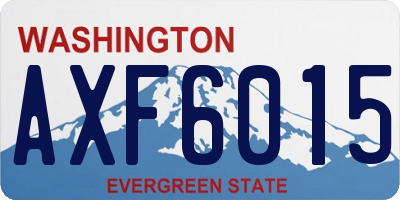 WA license plate AXF6015
