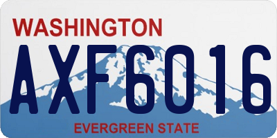 WA license plate AXF6016