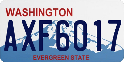 WA license plate AXF6017