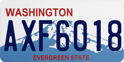 WA license plate AXF6018