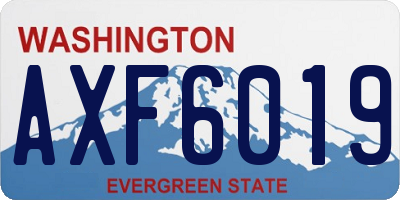 WA license plate AXF6019