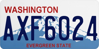 WA license plate AXF6024