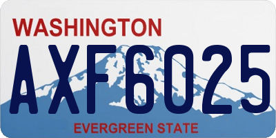 WA license plate AXF6025